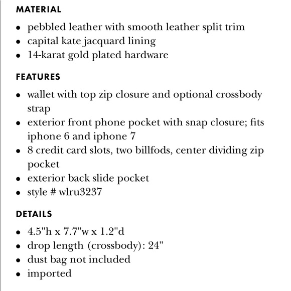 SALE🎉Kate spade black “Alegra” crossbody - Picture 8 of 8